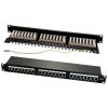 PANNELLO PATCH 24 POSTI RJ45 NERO